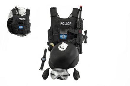 Teddies Sada Policajná Vesta S Pištolou A Doplnkami