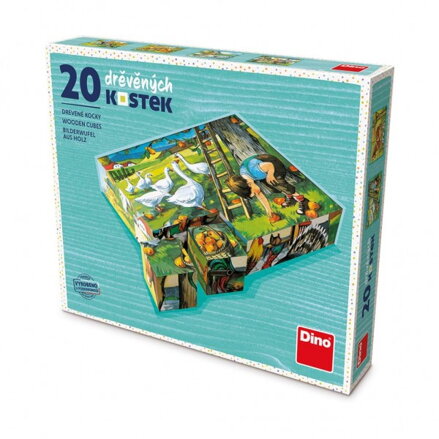 Dino Kocky kubus Na statku drevo 20ks v krabičke 20x16x4cm