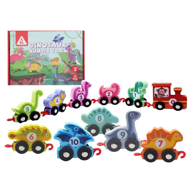 Drevený Montessori Dino Vláčik Drevený Montessori Dino Vláčik