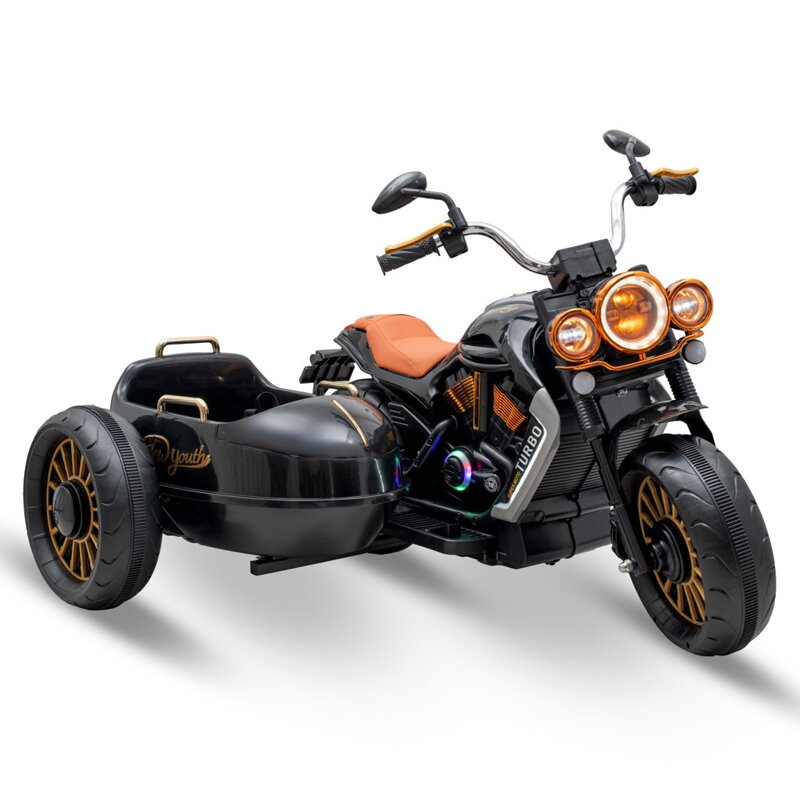 Baby Mix Detská elektrická motorka SideCar čierna 