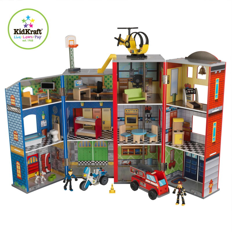 KIDKRAFT veľká drevená zostava na hranie EVERYDAY HEROES KIDKRAFT veľká drevená zostava na hranie EVERYDAY HEROES