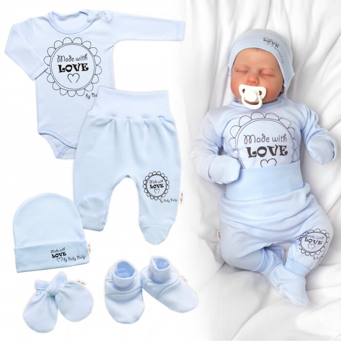 Baby Nellys súpravička do pôrodnice 5D Made with love modrá Baby Nellys súpravička do pôrodnice 5D Made with love modrá