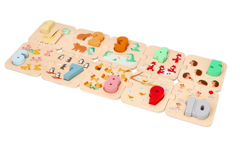 Lelin Drevené puzzle so zvieratkami - učenie sa počítať Lelin Drevené puzzle so zvieratkami - učenie sa počítať