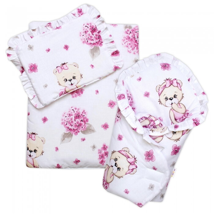 Baby Nellys Sada pre Bábiku Zavinovačka, Perinka a Vankúšik Míša Baletka Baby Nellys Sada pre Bábiku Zavinovačka, Perinka a Vankúšik Míša Baletka