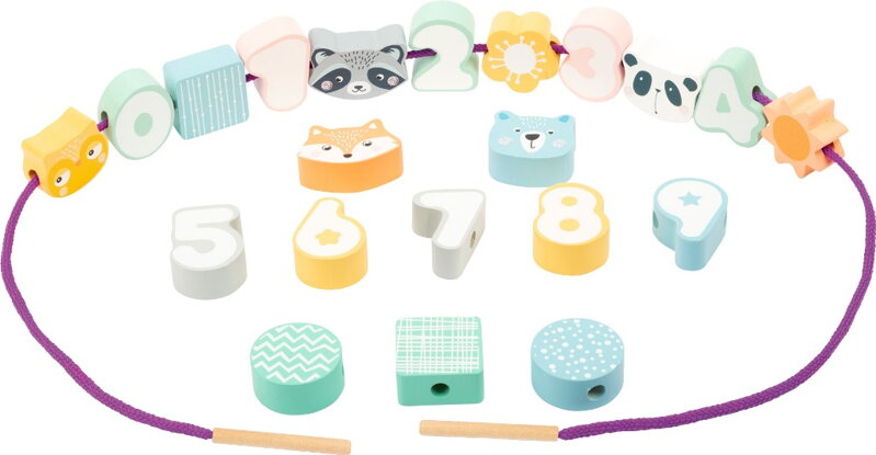 Adam toys Pastelové Drevené Korálky Na Navliekanie Adam toys Pastelové Drevené Korálky Na Navliekanie