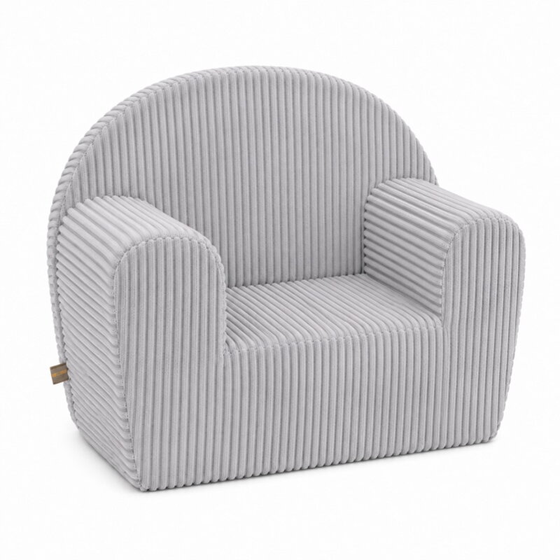 Baby Nellys Detské kresielko Velvet s bočným vreckom, šedé