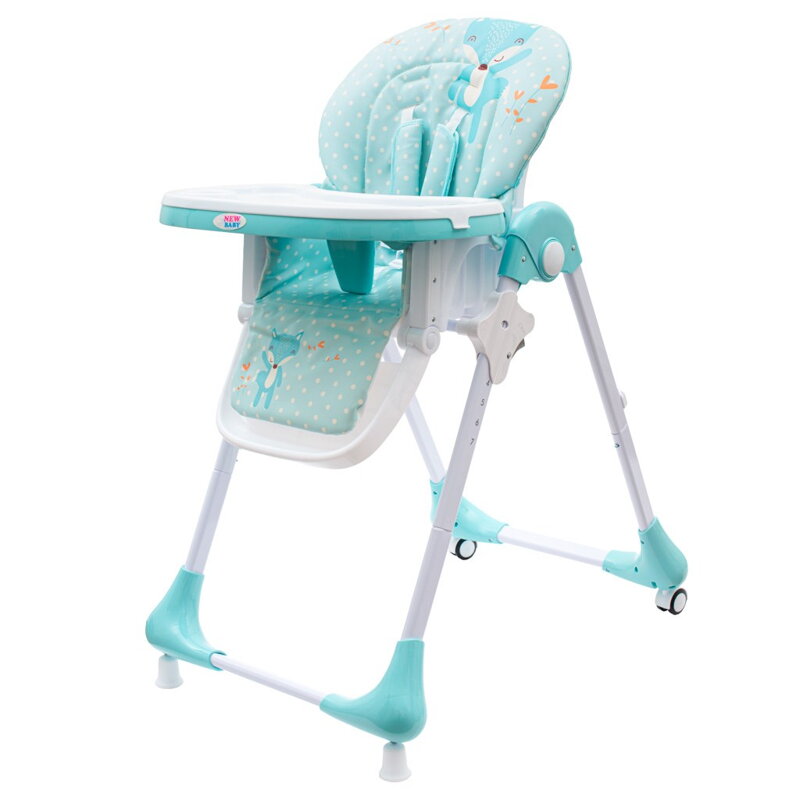 NEW BABY Jedálenská stolička Minty Fox - ekokoža a vložka pre bábätká 