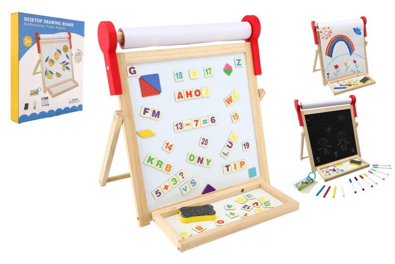 Tabuľa obojstranná magnetická s rolkou papiera