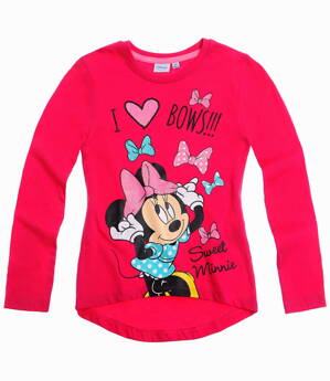 Disney Minnie tričko s dlhým rukávom tm.ružová