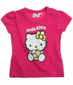 Hello Kitty Tričko s krátkym rukávom tm.ružová