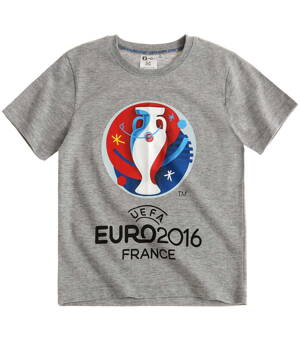 UEFA EURO 2016 Tričko s krátkym rukávom šedá