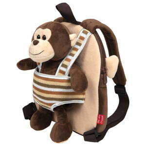 Max Monkey ruksak s plyšovou hračkou 2v1 opička 25cm