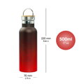 BAAGL Termofľaša s bambusovým viečkom Gradient červeno-čierna, 500 ml