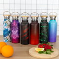 BAAGL Termofľaša s bambusovým viečkom Gradient červeno-čierna, 500 ml