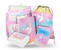 BAAGL SADA 5 Airy Rainbow Unicorn: batoh, peračník, vrecko, peňaženka, dosky