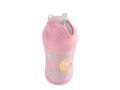 KikkaBoo Hrnček so silikónovou slamkou 220ml 8m+ Moony me Pink