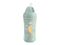 KikkaBoo Hrnček so silikónovou slamkou 220ml 8m+ Moony me Mint