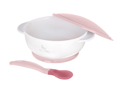 KikkaBoo Miska s prísavkou, viečkom a lyžičkou s tepelným senzorom Pink