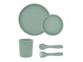KikkaBoo Jídelní sada 5-dílná Platinum Silicone Sage