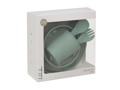 KikkaBoo Jídelní sada 5-dílná Platinum Silicone Sage