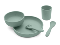KikkaBoo Jídelní sada 5-dílná Platinum Silicone Sage