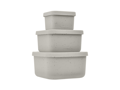 KikkaBoo Sada boxů na svačinu 3 ks Platinum Silicone Sand