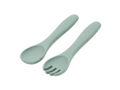 KikkaBoo Příbor 2-dílný Platinum Silicone Sage