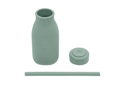 KikkaBoo Láhev s brčkem Platinum Silicone Sage