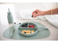 KikkaBoo Láhev s brčkem Platinum Silicone Sage