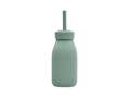 KikkaBoo Láhev s brčkem Platinum Silicone Sage