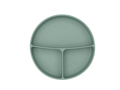KikkaBoo Talíř dělený s přísavkou Platinum Silicone Sage