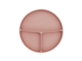 KikkaBoo Talíř dělený s přísavkou Platinum Silicone Blush