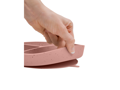 KikkaBoo Talíř dělený s přísavkou Platinum Silicone Blush