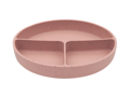 KikkaBoo Talíř dělený s přísavkou Platinum Silicone Blush