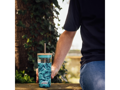 Quokka Sklenený cestovný hrnček so slamkou Liquid Cube Water Flowers 540 ml