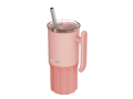 Quokka Nerezový termohrnček so slamkou Umi Peachy Pink 720 ml
