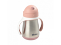 Beaba Hrnček termoizolačný so slamkou nerez 250ml Pink