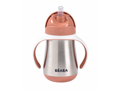 Beaba Hrnček termoizolačný so slamkou nerez 250ml Terracotta