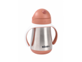 Beaba Hrnček termoizolačný so slamkou nerez 250ml Terracotta