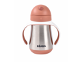 Beaba Hrnček termoizolačný so slamkou nerez 250ml Terracotta