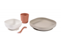 Beaba Jedálenská sada silikónová 4-dielna Terracotta