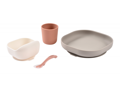Beaba Jedálenská sada silikónová 4-dielna Terracotta / Gazelle
