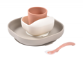 Beaba Jedálenská sada silikónová 4-dielna Terracotta / Gazelle