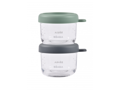 Beaba Tégliky na jedlo sklenené 2x 250 ml Green Grey