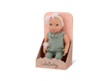 LullaBaby Bábika 35 cm v overale s čelenkou