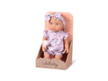 LullaBaby Bábika 35 cm v overale s čelenkou Floral Lila