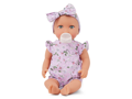 LullaBaby Bábika 35 cm v overale s čelenkou Floral Lila