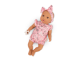 LullaBaby Bábika 35 cm v overale s čelenkou Floral Pink
