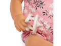 LullaBaby Bábika 35 cm v overale s čelenkou Floral Pink