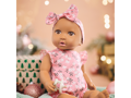 LullaBaby Bábika 35 cm v overale s čelenkou Floral Pink